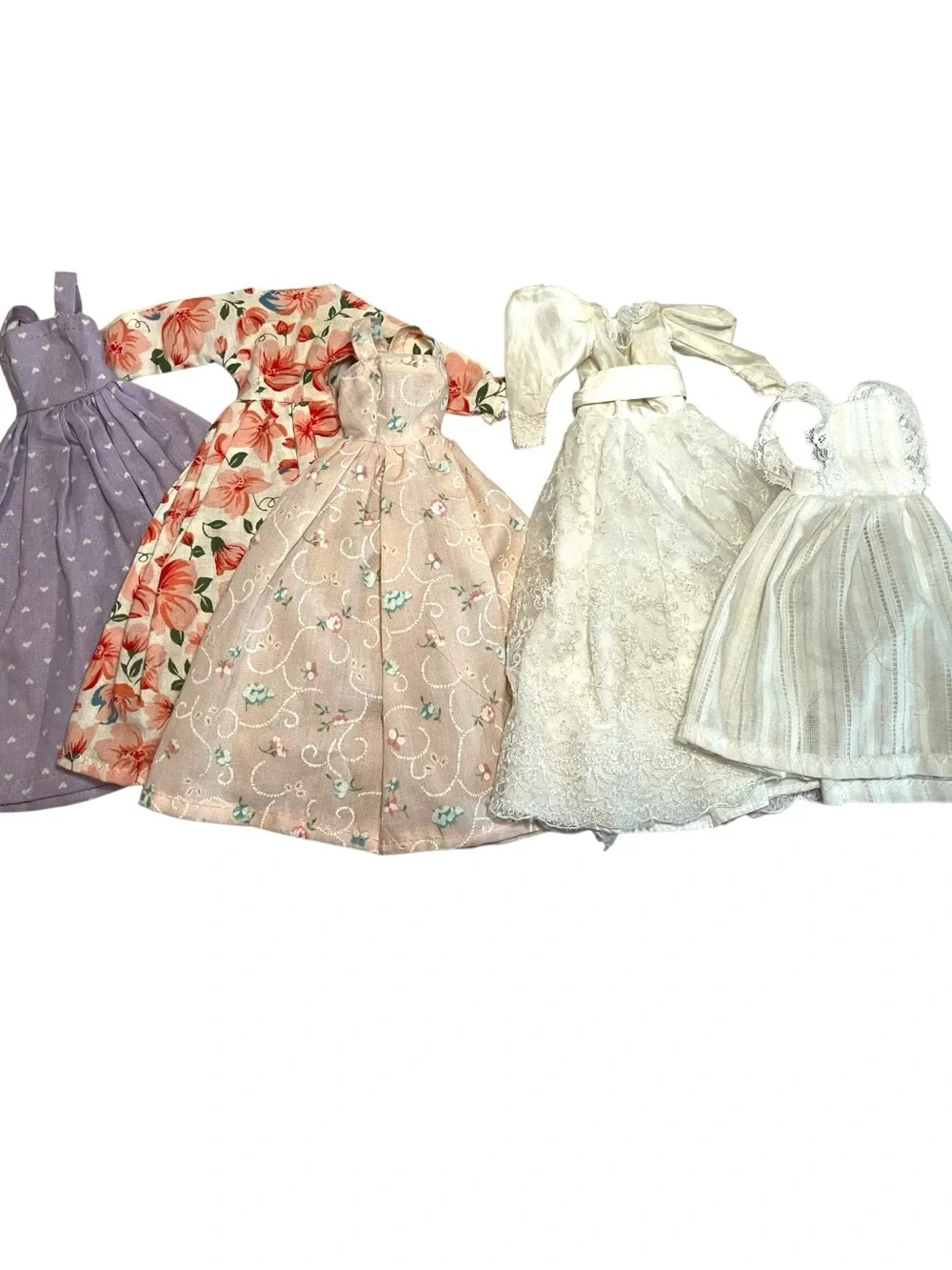 Vintage 70s 80s Doll Clothes Lot TLC Cottagecore Floral Dresses